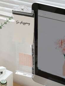 [Modern Desk Notepad] Multifunctional Desk Notepad With Side Clips And Scale, Modern Desk Accessory, Computer Screen And Phone Holder, Office Supplies - White, Notepads, Schedule Reminders - Multicolor - View 5