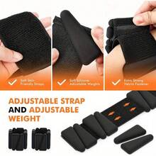 2pcs 1lb/453.59g Adjustable Wrist & Ankle Weights, Silicone & Iron Material, No Charging Or Battery Needed, Suitable For Strength Training, Home Fitness, Running And Yoga