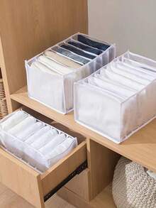 1-Piece/3 PiecesFabric Storage Bag Set Perfect For Simple And Practical Home Organization Of Underwear, Pants, And Clothes. Includes Underwear Storage Compartments, Wardrobe Divider Bags, And Storage Boxes/Bags For Women's White Shirts, Black Pants, Winter Wear, Dresses, Elegant Dresses, Long-Sleeved White Shirts, White Jumpsuits, Spring Dresses, Spring Suits, Spring Apparel, Spring Clothing, And Minimalist Summer Blouses.