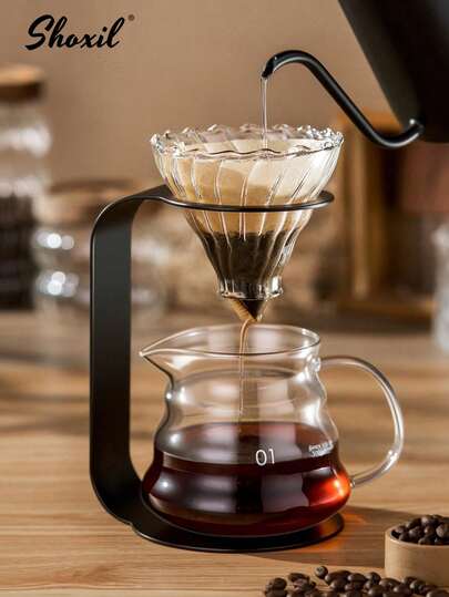 shoxil 1pc Hand Stand Vintage Coffee Hand Pot Metal Stand Drip Glass Filter Cup Holder Universal