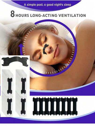 1 SET - 10 PIEZAS Parches nasales independientes anti ronquidos, parches para la congestión nasal y parches de ventilación nasal: ayudan con la respiración, aumentan la absorción de oxígeno, reducen los ronquidos, parches nasales adhesivos - mejoran la calidad del sueño, disfruta de una noche cómoda