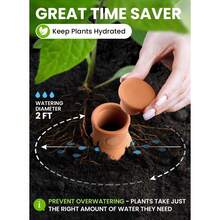 Ollas Terracotta Watering Pots Large - 14 Oz Terracotta Self Watering Globes For 1-Week Easy To Refill - Clay Garden Olla Pots Plant Waterers While On Vacation Outdoor & Indoor [1pc Large 14oz] - 1 件大號 14 盎司 - 查看 3
