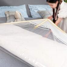 1pc Extra Large Vacuum Compression Bags - 39.37*86.61/70.87/59.06 Inches - Durable Plastic Storage Solution For Home, Dorm, And Moving Space-Saving Needs - Ideal For Seasonal Use, Suitable For Comforters, Mattress Covers, Etc. - Perfect For Moving, Storing, And Transporting - No Power Required - Clear - View 7