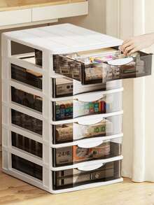 1-6 Tier Office Desk Storage Box With Large Capacity And Transparent DrawersIdeal For Back-To-School Supplies. Perfect For Perfume Room Decoration, Bedroom Dressers, Bathroom Cabinet Accessories, And As A Desk & Drawer Organizer For Home Storage.