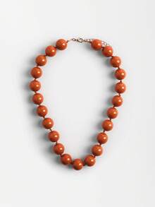 1 pieza Collar de cuentas de plástico acrílico con nudos de estilo bohemio y diseño geométrico redondo, joyería hecha a mano, versátil