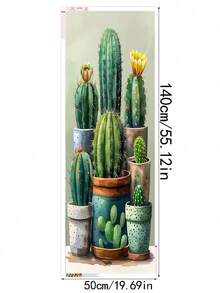 5D 钻石画套件 DIY 植物主题，绿色多肉仙人掌艺术，全钻亚克力圆形钻石，客厅卧室家居装饰，礼物 - 彩色 - 查看 7