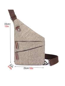 1 件防盗斜挎旅行包，男女通用，多口袋斜挎包，超薄斜挎包，配有可调节肩带，腰包，腋下隐形斜挎包，防盗隐藏包 - 卡其色 - 查看 3