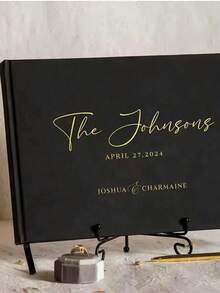 1pc Personalized Black Horizontal Wedding Guest Book, Customized Wedding Memorial Photo Album, Mr. & Mrs. Signing Book,Multi-Functional, ,Ornamental,Reusable,Exquisite,Stylish,High-Quality,Colorful,Modern,Custom,Personalized,Unique,Ideal Gifts For Him,Ideal Gifts For Her,Boyfriend,Dad,Girlfriend,Mom,Family,Friends,Tea Room,Home,Garden,Office,For Anniversaries,For Valentine's Day,For Mother's Day,For Birthdays,For Father's Day,For Graduation,For Weddings,For Housewarming,Home & Living,Haunt Your Home, Autumn Home Refresh