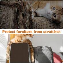 Couch Protector From Cat Claws - 78.7" X 15.8" Trimmable Self-Adhesive Cats Claws Scratch Pads, Cat DIY Climbing Cats Scratch Mat Tree Replacement Indoor (Dark Gray) - 棕色 - 查看 4