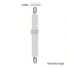 4 件/套白色床单紧固件，可调节弹性床单吊带，重型床单夹固定器，适用于床垫床单固定器，家庭使用