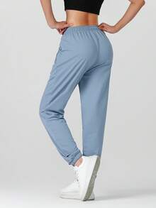 女士宽松慢跑裤 - 透气运动休闲裤，适合健身房和街头穿着，春季款 - 薄荷藍 - 查看 6