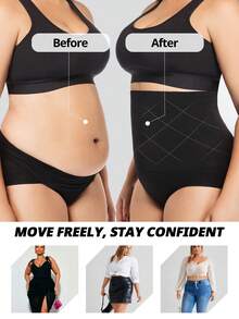 FLARIXA Plus Size Seamless Super High Waist Shaping Panties Slimming Tummy Control Waist Trainer Body Shaper Shapewear For Women Underwear Women's Underwear Sheath Flat Belly Woman Lingerie Briefs Butt Lifter