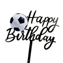 1 pieza/3 piezas/6 piezas Decoración para pastel con temática de fútbol americano/rugby de acrílico negro para fiesta de cumpleaños, diseños de fútbol americano, rugby, tenis, decoración de pastel con temática deportiva