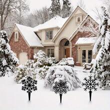 Estaca de jardín con copo de nieve de metal, decoración de patio delantero de invierno, regalo para amantes de los copos de nieve, idea de decoración de jardín con copos de nieve, regalo de decoración de invierno para exteriores de metal, toque perfecto de decoración navideña para cualquier habitación, adorno para puerta navideña, regalo de Navidad, muñeco de nieve para puerta