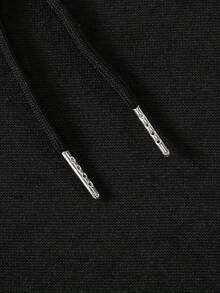 Sudadera con capucha de la Universidad de la Ciudad de Halloween - Estampa de calabaza geométrica, sudadera casual con bolsillo, 100% poliéster, ligeramente elástica, para usar en cuatro estaciones, ideal para usar informalmente los fines de semana - Negro - Ver 8