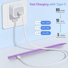 Apple Pencil For  Air 5/4/3rd & Pro 11/12.9 Inch, Purple With Palm Rejection & Tilt Sensitivity, Magnetic Stylus - Màu tím - Xem 6