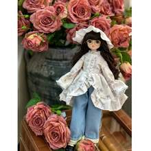 1个30厘米娃娃，6关节BJD娃娃，娃娃服装套装（含娃娃），休闲连衣裙，可更换配件 - 生日礼物、复活节礼物、万圣节礼物、圣诞节礼物，完美礼物