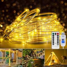 200/100/50 LED 灯串，USB 供电 LED 仙女灯，具有 8 种模式和遥控器，适用于露台、露营、帐篷、泳池、花园装饰、万圣节、感恩节装饰 - USB+8 MODE - 查看 18