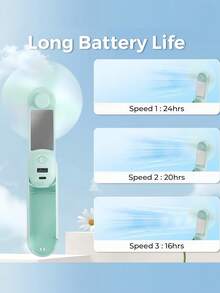 5 IN 1 Portable Handheld Fan - Multifunctional USB Rechargeable Foldable Cooling Fan With Power Bank, Flashlight & Makeup Mirror. Features 3 Adjustable Speed Levels.Perfect For Travel, Outdoor, Office & Home Use.Essential Multitool Fan For Anywhere. - Nhiều màu - Xem 4