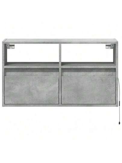 VidaXL TV Wand Unit LED Lighting 80x31x45 Cm Concrete Grijs view 6