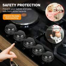 10pcs/6pcs/5pcs/1pc-Gas Hob Knob Protector Cover, Hob Knob Cover, Universal Gas Knob Protector Cover, Child Hob Knob Protector Cover, Anti-Touch Oven Lock For Babies, Toddlers And Pets, Protects Children / Pets, Suitable For Oven / Hob / Gas Hob