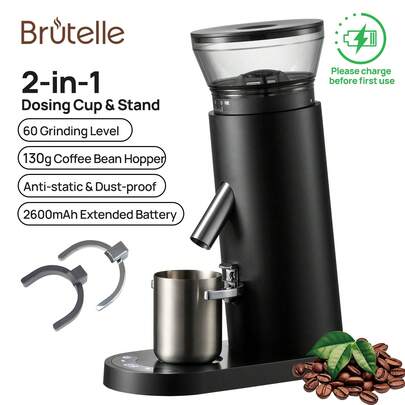 Brutelle Máy xay cà phê sạc USB, 60 chế độ xay, thời lượng pin dài, phù hợp cho góc cà phê gia đình và quán cà phê.