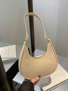 1pc Vintage Crocodile Texture Underarm Handbag, Fashionable Versatile Shoulder Bag For Women - Multicolor - View 9