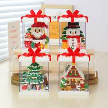 Santa's Cottage, Santa Claus, Christmas Tree, Train, Snowman Micro Particle Building Blocks, Creative Gift, Reindeer Assembly Blocks - Educational ABS Toy Box Packaging, Best Holiday Gift, Indoor Decoration, Christmas Decoration, Adult Building Blocks, Cottage, Gift, Christmas Train Set, Christmas Decoration, Building Blocks, Christmas Decoration, Living Room Christmas Hanging Decoration, Tabletop Decorative Ornament, Ideal Creative Christmas Gift For Family And Friends. - Multi-colored Santa Claus Tree House - View 5