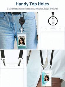 1 pezzo/3 pezzi/5 pezzi/10 pezzi Portacarte trasparente impermeabile extra spesso, orizzontale e verticale, in plastica trasparente, portacarte PVC impermeabile e sigillabile, protezione per carte d'identità, carte di credito, badge, leggero e portatile, per lavoratori d'ufficio, vacanze, anniversario, compleanno, regalo