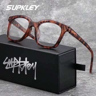 SUPKLEY 1pc Leopard Print PC (Polycarbonate) Reading Glasses For Women, Multi-Color Frames, Available In Diopters From +1.00 To +3.00, Clear Lenses, Branded Packaging