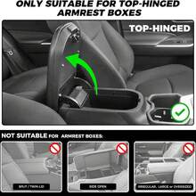 Car Center Console Set, Car Leather Armrest Cover, Storage Box, Universal Center Console Pad, Cup Holder, Tissue Box, Phone Slot, Luxurious Waterproof Interior Accessories, Black - Black - View 7