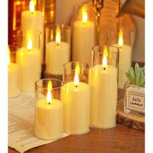 1 Peça Luz de Vela LED sem Chama com Formato de Copo e Baterias, Luz de Vela Eletrônica para Decoração Doméstica, Ideal para Decoração de Casamento, Decoração de Mesa de Jantar, Aniversário, Festa, Decoração do Dia dos Namorados, Vela Acendedora, Vela Elétrica, Jantar à Luz de Vela, Velas para Desejos, Decoração de Natal com Luz de Vela