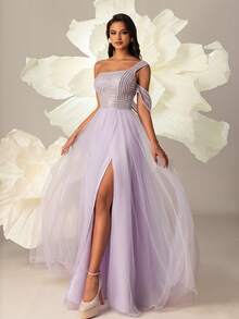 VIPGIRL Purple Elegant High-End Evening Gown - Purple - View 6