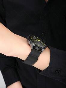 1 Stück Damen Herren Mode Schwarzes Milanesisches Schlaufenmetallarmband kompatibel mit Samsung Amazfit Smartwatch, universell 18mm 20mm 22mm Edelstahl Magnetisches Uhrenarmband kompatibel mit Samsung Galaxy Watch 7/6/5/4/3 40mm/44mm, kompatibel mit Galaxy Active 2 40mm/44mm, kompatibel mit Samsung Galaxy Watch 3 42mm 46mm