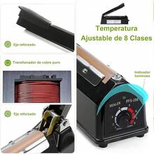 Máquina de Sellado por Pulso de 20cm, Máquina de Sellado Manual por Presión y Calor, Máquina de Sellado para Almacenamiento Doméstico, Sellado y a Prueba de Humedad, etc. - Negro - Ver 4