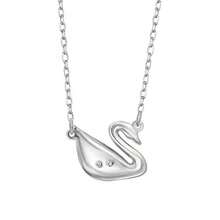 SWAROVSKI SWAN PAVE New Silver Swan Necklace Female Clavicle Necklace Female Gift Mother Gift Girlfriend Gift Lover Birthday Gift School Gift Christmas Gift Wedding Gift - Silver - View 3