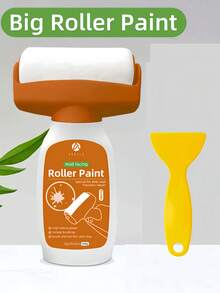 White Paint For Walls, Portable Integrated Paint Roller, Easy-To-Apply Small Drywall Repair Kit, Suitable For Small Areas. White Paint - For Easy Cleaning And Original Walls, Small Roller Brush Repair Kit, Scratch And Yellowing Repair, Water-Based, Ideal Choice For Home Aesthetics. 500g White Paint For Wall Touchup, Paint Roller Kit For Flat, Ceiling Walls