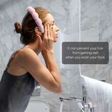 1 Piece Spa Headbands For Washing Face Terry Cloth Black Bandeau Puffy Makeup Headbands Are Suitable For Women's Makeup Face Washing Skin Treatment (Pink), Hair Band, Hair Hoop - 粉色 - 查看 6