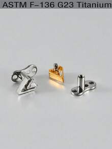 1PC Lmplant Titanium Dermal Anchor Cubic Zirconia Dermal Anchor Tops And Base Dainty Cross/Daisy Flower/Butterfly Crystal Microdermals Body Piercings Studs Punk Personalized Jewelry Gifts For Women Hypoallergenic - Titanium - View 4