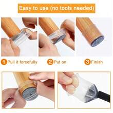 4/8/20 Stück runde Stuhlbein Bodenschoner, Möbelgleiter für Hartholzböden, Silikonkappen für Stuhlbeine, schützt Böden vor Kratzer und reduziert Geräusche, schützt Böden und Stuhlbeine, geeignet für Küche, Wohnzimmer, Schlafzimmer (Transparent)