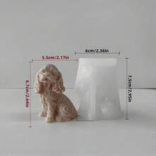 3D Golden Retriever, Teddy Dog Shaped Silicone Candle Mold, Poodle, Labrador Realistic Small Dog Aroma Diffuser Ornament Mold, Resin Crafts Fragrance Stone DIY Pet Handmade Gift Silicone Mold