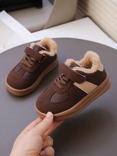 Vintervarma, termofodrade barnskor, bekväma halkfria sportskor med kardborreband för pojkar och flickor