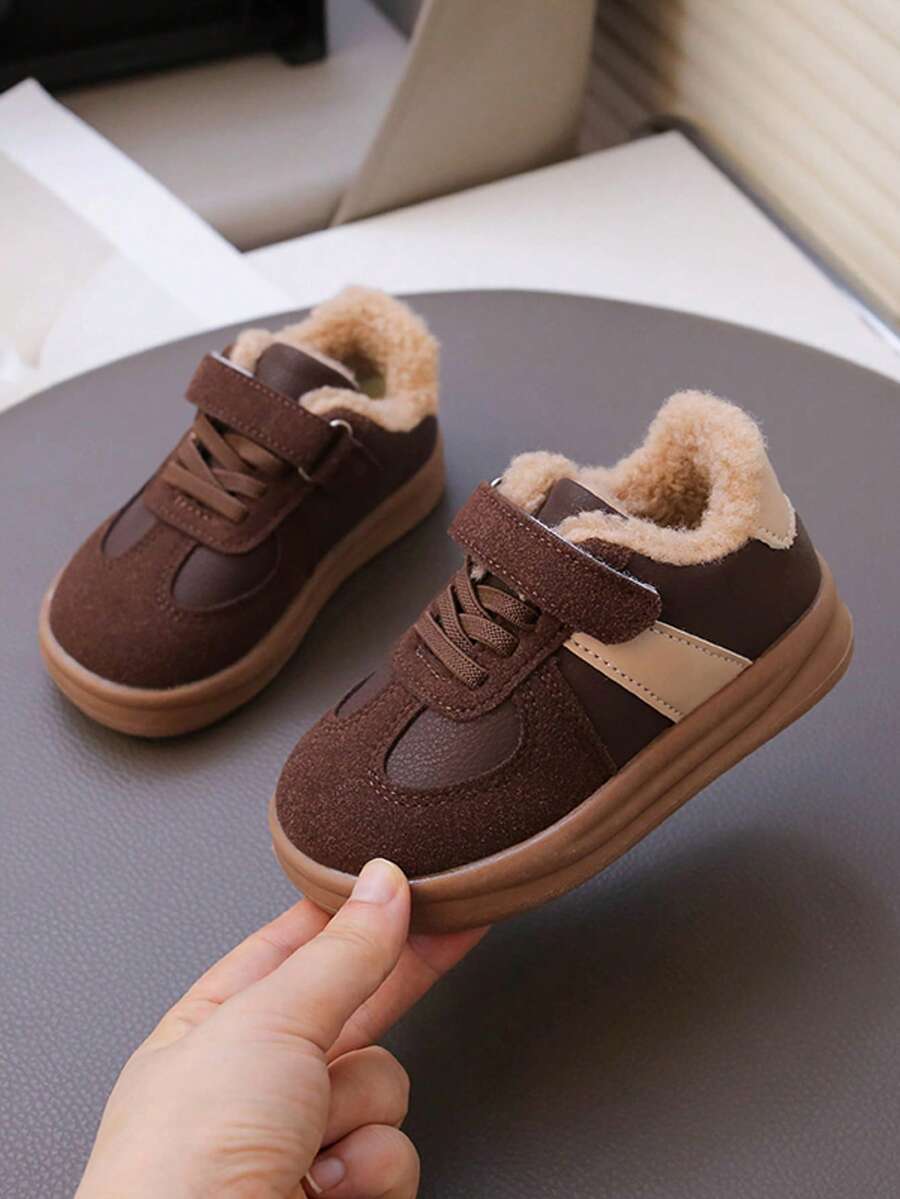 冬季保暖儿童冬鞋，舒适防滑男女童魔术贴运动鞋