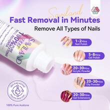SAVILAND Acetone UV Nail Polish Remover 50ml Set: Manicure Accessories Removes For Nail Polish, Gel Nail Polish, Acrylic, Nail Glue, Nail Tips, Tip Glue Shellac Remover For Dip Powder For Home Salon - 紫色 - 查看 2
