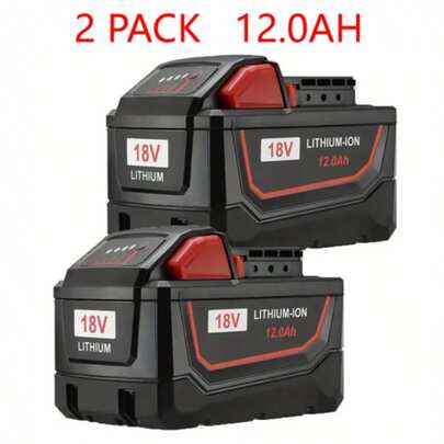 1/2/4PAQUETE 12,0Ah 18V Batería de capacidad extendida de reemplazo para batería Milwaukee M18 Batería de litio Lon 48-11-1850 Compatible con herramientas inalámbricas Milwaukee 18V