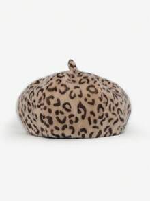 1 件成人豹纹八角帽，保暖防风画家帽，适合秋冬季日常外出，时尚配饰，馈赠佳品