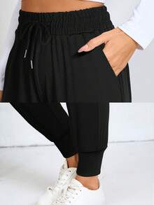 Pantalones deportivos con bolsillos en ángulo para mujer, pantalones casuales para exteriores de otoño, de cintura alta y no ajustados, pantalones deportivos casuales tipo cargo y jogger