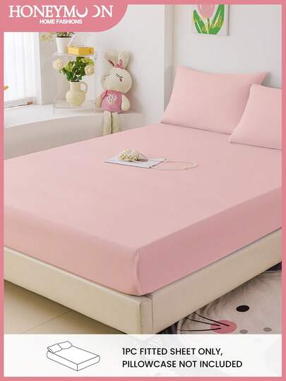 1 件超柔软素色床笠，柔软、透气、预洗，可轻松适应 13 英寸至 16 英寸床垫，深口袋，适合所有尺寸的床 - 单人床、全尺寸床、特大号床、大号床单，适用于家庭床上用品和学校床上用品宿舍必需品，粉色