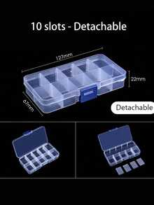 10/1 pièce Boîte carrée en plastique transparent, boîte de rangement pour perles, boucles d'oreilles, bouchons d'oreilles, boutons et plus