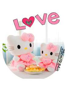 Hello Kitty Plush Doll Hugging Heart, Soft Stuffed Angel KT Cat Doll, Gift For Girls On Festivals And Birthdays - Pink - View 4